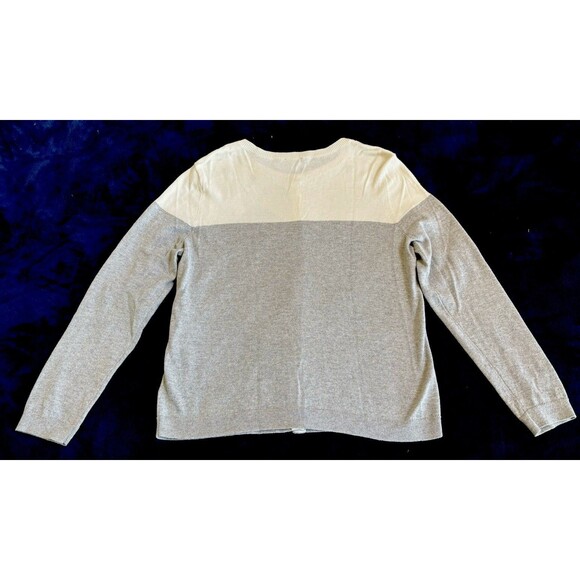 Ladies Talbot Petite White/Silver Metallic Pine Tree Holiday Cardigan Size Lp - Picture 6 of 6
